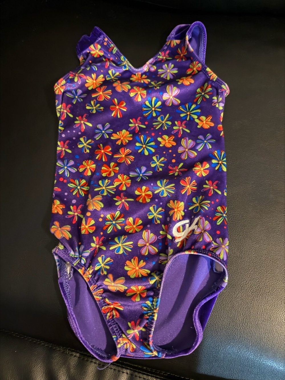 Purple Floral Crushed Velvet GK leotard